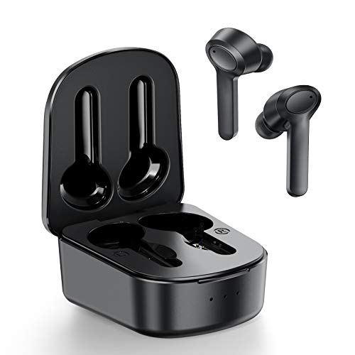 herwoker True Wireless Earbuds, TWS Bluetooth Noise Reduction Headphones, Clear Sound 4 Microphone ENC Noise Reduction, True high-Definition Calls, Touch Control, Suitable for Work, Gym (Black)