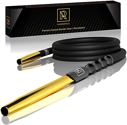 M. ROSENFELD Shisha Schlauch mit Mundstück – 150cm Soft-Touch Silikonschlauch Matt {lebensmittelecht} inkl. Adapter…