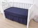 Belsden Crib Skirt with Durable Woven Platform for Boy and Girl, 2 Long Sides Pleated, Split Corners Dust Ruffle for Easy Placement on The Bed Frame Board, 14 inches (36 cm) Length Drop, Navy Color