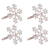 Exquisite Verarbeitung: Diese Serviettenhalter für Weihnachtsschneeflocken bestehen aus einer Legierung, sind silberfarben galvanisiert, langlebig genug und nicht leicht zu verformen, zu rosten oder zu brechen, wasserdicht und wiederverwendbar - ein ideales Geschirrzubehör für Ihr Zuhause