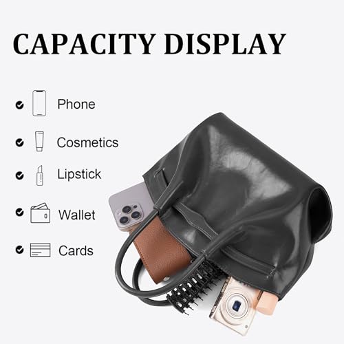 Bolsa Tote Mediana Fruncida para Mujer miniatura 5