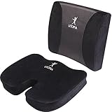 Utopia Bedding Seat and Back Cushion Combo - Polyurethane Memory Foam - Breathable Mesh Covers - Two Adjustable Straps and Built-In Handle - Great for Pain Relief