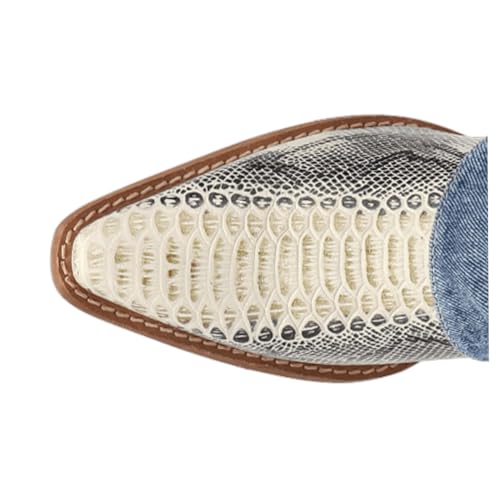 Dingo Womens Denim Dream Snip Toe Casual Boots Ankle Low Heel 1-2" - Blue4