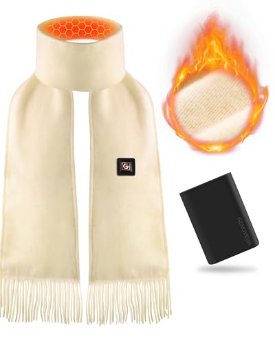 Heated Scarf for Older Senior Women Rechargeable 2024 Pashmina Warmer Christmas Birthday Gifts Ideas Mother in Law Grandmother Stepmother Mom Luxury Female Practical Gifts from Sister Daughter Beige