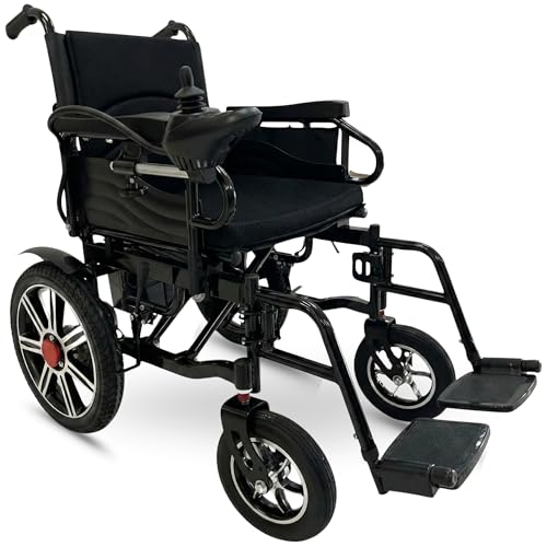Silla de ruedas eléctrica plegable automática para discapacitados y ancianos, autonomía de 20 km, reposabrazos abatibles, asiento acolchado, capacidad de carga 120 kg