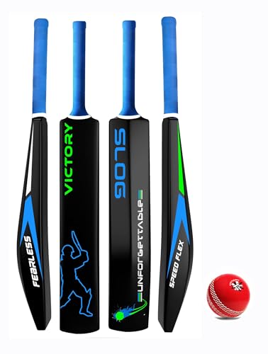 Image of Victory Slog Plastic Cricket Bat Full Size Series (34 X 4.5 Inch) Bat for All Age Group |Best for Practicing-Recommended to Play with Soft Rubber, Tennis,Wind Ball (The Slog with Ball)