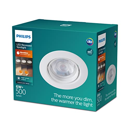 Spot LED encastrable Philips blanc à intensité variable 6W pour moduler votre lumière - 2