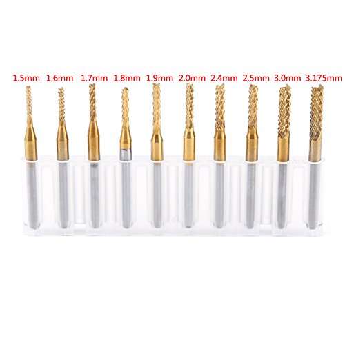 Fresas de carburo de tungsteno para grabado CNC 10 pcs miniatura 3