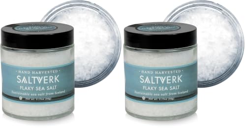 Saltverk Sea Salt - Gourmet, Icelandic, Hand Harvested and Sustainably Made - Flaky 3.17 Oz (Pack of 2)