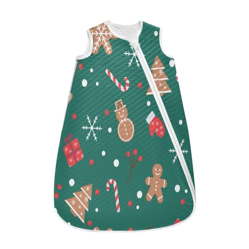 Kigai Christmas Cookie Baby Sleep Sack Wearable Blanket Sleeping Bag 2-Way Zipper Soft Swaddle Transition Sack