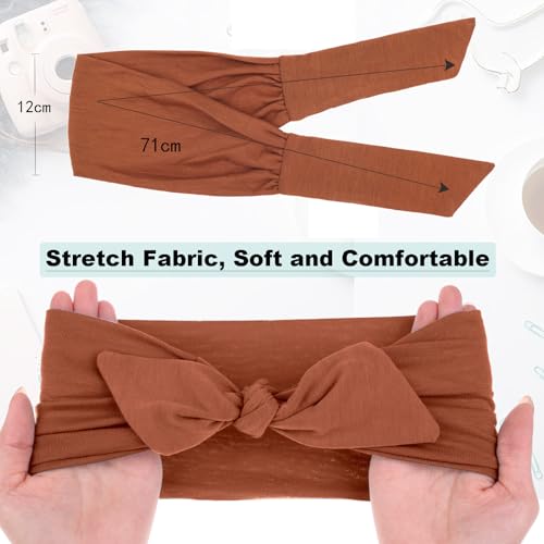 Image of 6 Pieces Headbands for Women Adjustable Knotted Headbands Non Slip Trendy Hairbands Elastic Hair Bands for Women's Workout Soft Sweat Head Bands for Yoga Running Sport