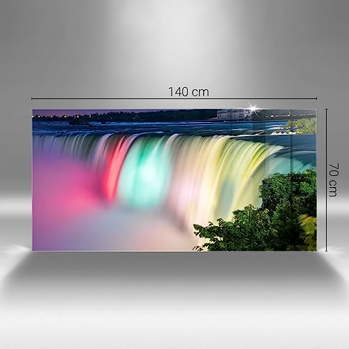 Verre coloré Durable 140x70cm Wallfluent Niagara tableau de prestige - 4