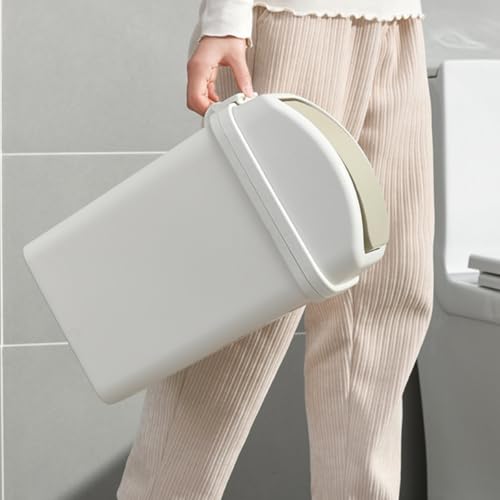 Caneca de basura pequeña con tapa basculante 6L gris miniatura 6