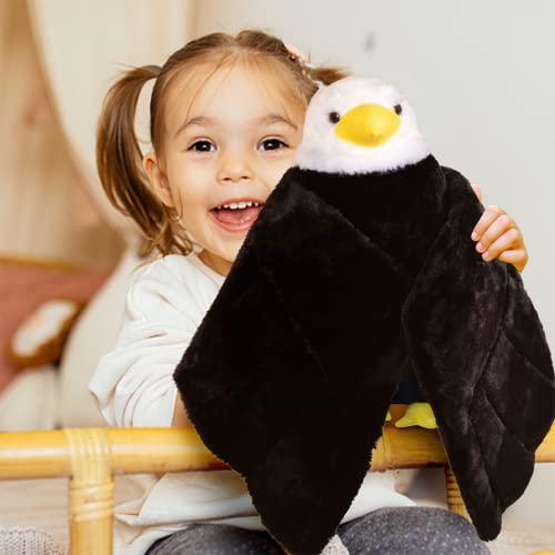 Gisqis Bald Eagle Stuffed Animals, 16" Large Eagle Plush Toys Cute Soft Bird Plushie Kawaii Flying Plush Realistic Gifts For Kids Cuddly Birthday Children's Day Black #TOP4