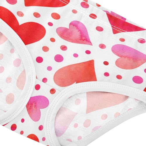 Joisal Toddler Girls Underwear 2t Cotton Cute Panties Girl Designer Briefs Kids Undies Valentine Hearts Red Pink4