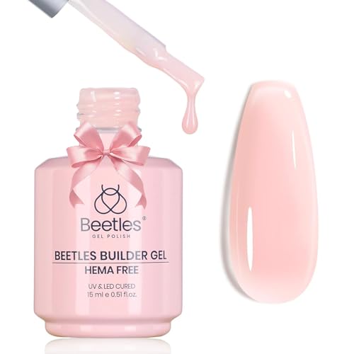 Beetles Builder Gel 7-in-1 Jelly Pink Builder Nagelgel zur Nagelstärkung Aufbau und Verlängerung in einer Flasche Verdickung und Reparatur geeignet für Anfängerinnen