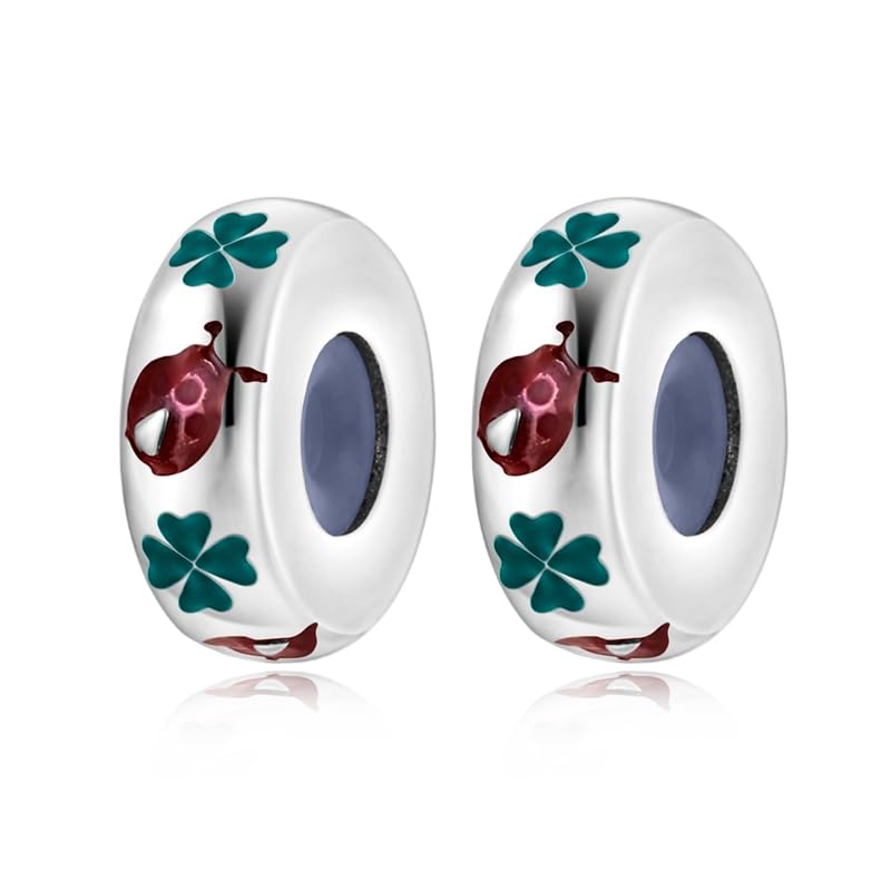 LMLMECREA Charms Stopper für Armband 925 Sterling Silber - Clip für Europäischer Armbänder - Spacer Bead für Damen