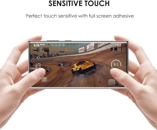 Image of SHILD Tempered Glass Screen Protector Compatible with Samsung Galaxy S23 Ultra (6.8 Inch) | Curved UV Screen Guard | 9H Hardness | HD Clear | Fingerprint Sensor Support | Full Coverage | Easy Installation | Pack of 1