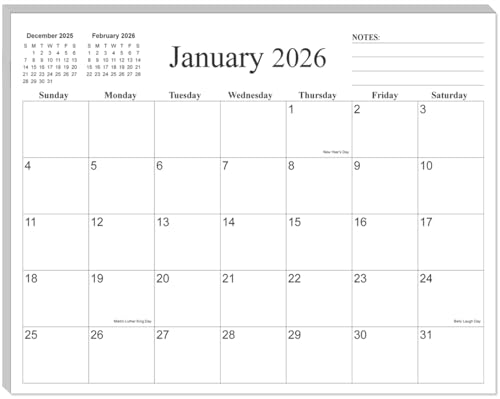 Magnetic Fridge Calendar 2026 - Calendar 2026-2027 from January 2026 Until June 2027 - The Perfect Monthly Refrigerator Calendars With Minimal Designs for Organizing, 8.5" x 11", Black