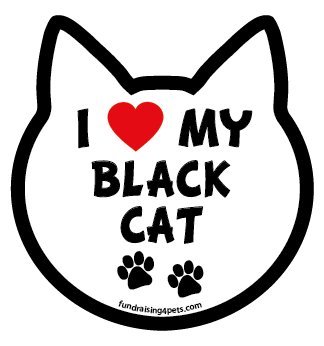 I Love My Black Cat cat Head Magnet