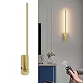 Aipsun Battery Operated Wall Sconces,Wireless Wall Light with Remote Control Rechargeable Gold Battery Wall Sconce 350°Rotate,Dimmable LED Wall Lights for Living Room,Bedroom (3000K)