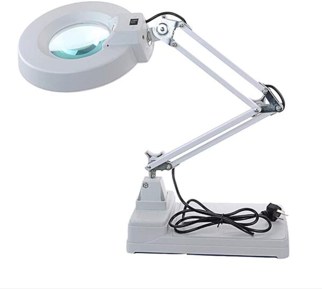 Lupa, 3X/5X/8X/10X Lupa grande con luz LED con soporte - Diseño plegable con lámpara LED - La mejor lupa de manos libres con luz para lectura, manualidades, pasatiempos, banco de trabajo Taste of home