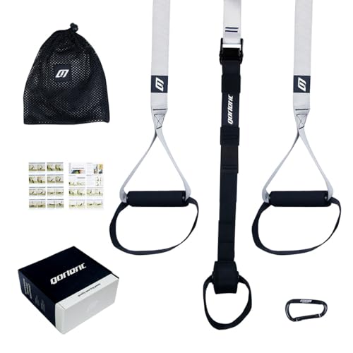Gorletic - Entrenamiento en Suspensión, Soporta hasta 300 kg, Ajustable de 145 a 230 cm, Anclaje para Puerta Ajustable para Gimnasia en casa.
