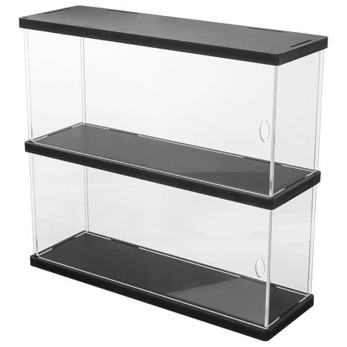 COSMOBETTY Vitrina Expositora Acrílica Transparente Doble para Figuras y Coleccionables Caja Organizadora Resistente al Polvo y Humedad para Exhibición y Almacenamiento de Modelos