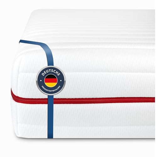 BMM Matratze 90x200 cm Klassik 19 Härtegrad H4 extra fest/Kaltschaummatratze Öko-Tex Zertifiziert/ergonomische 7 Zonen Matratze Höhe 19 cm/Matratzen Deutsche Produktentwicklung