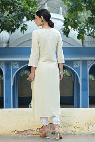Image of Juniper Women's Rayon Printed Straight Kurta