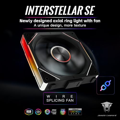 Image of Fan JM-SE 3IN1 BK 120 Fan Infinity Mirror Module Daisy-Chain 5V ARGB PWM Case Fans 120mm Triple Pack Suitable for Computer Case & CPU Cooling (Black)