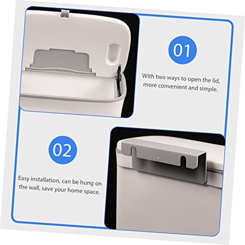 Caneca de basura rectangular para pared color blanco miniatura 3