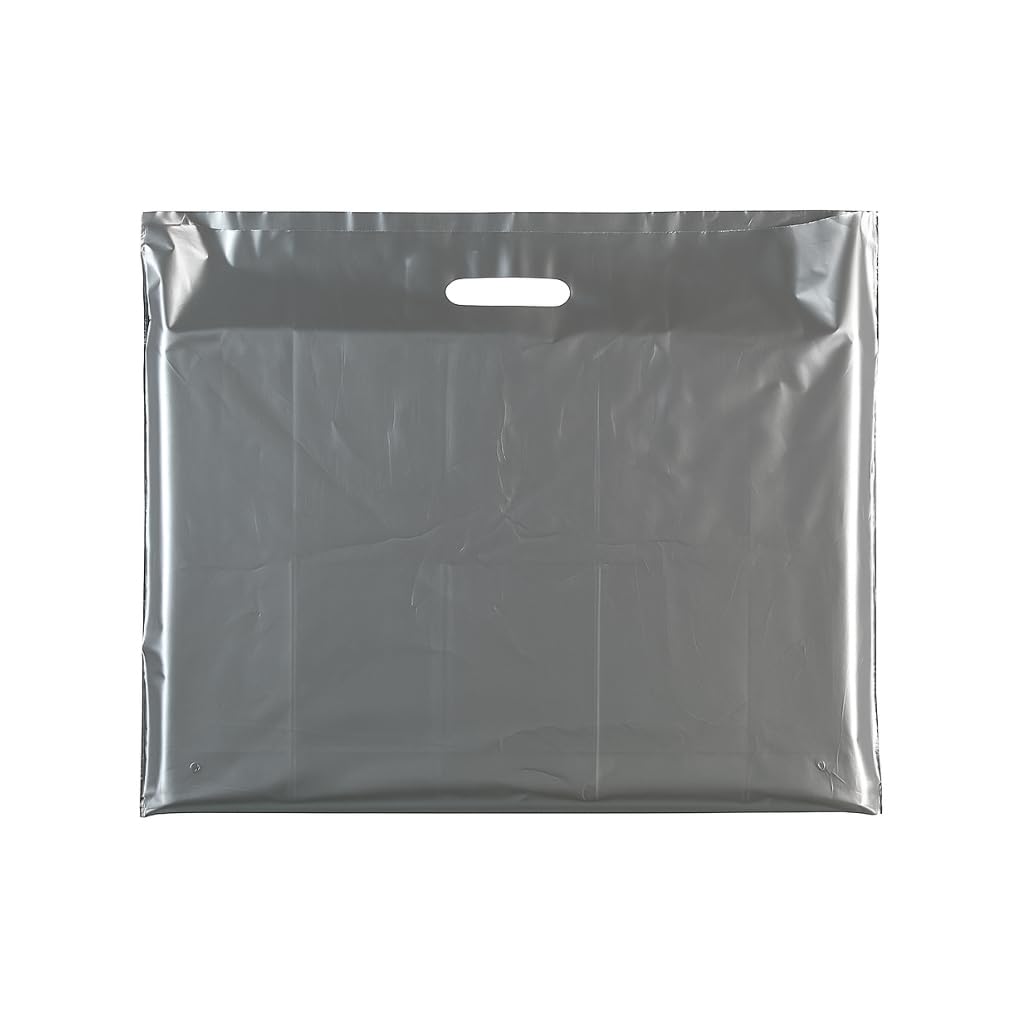 Plastic Carrier Bags with Die-Cut Handles –Reusable & Recyclable LDPE –Durable Retail Shopping Bags for Clothing, Gifts, Takeaways, and Events