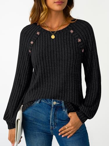 Image of LILLUSORY Womens Tops Long Sleeve Shirts Fall Lightweight Sweaters