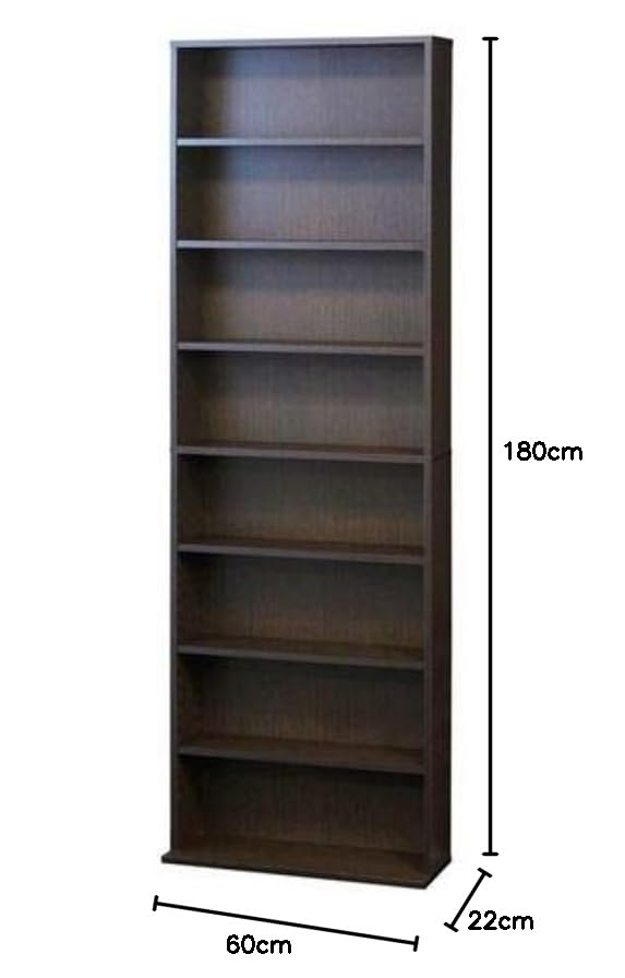 Amazon｜クロシオ 文庫本棚W600 S ダークブラウン 本棚｜本棚