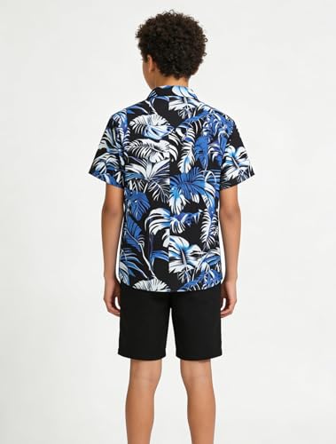 Image of Cromoncent Matching Hawaiian Outfits for Family, Dad and Son Matching Luau Beach Tropical Shirts Mommy Daughter Tropical Sets