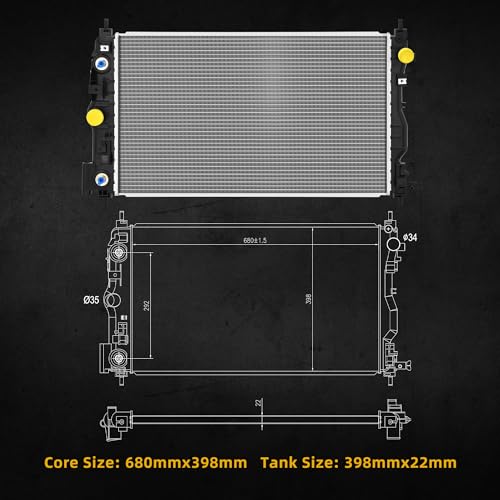 Image of DWVO Radiator Compatible with 2013 2014 Chevrolet Malibu 2014 2015 2016 Impala Limited 2014-2020 Impala 2010 Buick Allure 2010-2016 LaCrosse 2011-2017 Regal 2.4L 3.0L 3.6L V6 L4