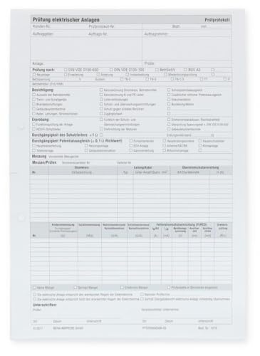 Protocolo de prueba Beha Amprobe para rellenar informes técnicos 1278D 3