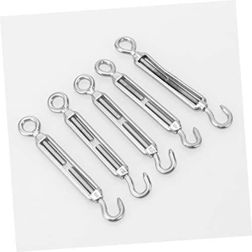5 unidades Tensor para cable de acero inoxidable con tornillo Bloom y gancho para cable y cuerda de acero miniatura 5
