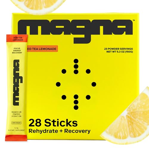 MAGNA Electrolytes Powder Drink Mix for Hydration Energy & Focus Support (28 Servings Tea Lemonade)