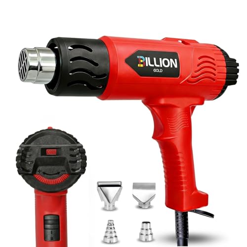 BILLION GOLD 3D Heat Gun 1800W, Dual Temp, 4 Nozzles