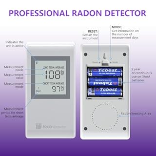 ConyLite Home Radon Detector with Bracket，Portable Radon Test Kit for Home with Long and Short Term Radon Monitoring, Lightweight, Easy-to-Use, AAA Battery-Powered USA Version, Bq/m³