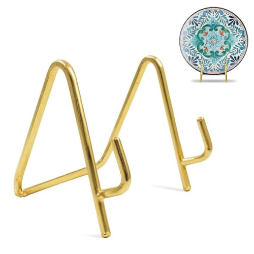 Image of CURATED CART 1 Pack 3.3 Inch Display Stands Gold Plate Stands Metal Frame Holder Stand for Picture, Decorative Plate, Photo Easel, Artistic Work Display Stand, Picture Frames -1pc (3.3 Inch (1 Pc))