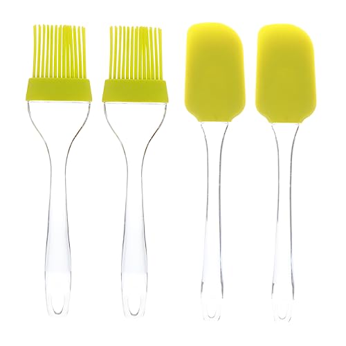 GRIRIW 4Pcs Silicone Basting Brush Set Food Grade Oil Brushes for Grilling Baking Kitchen Utensils Heat Resistant for Saucing Marinating