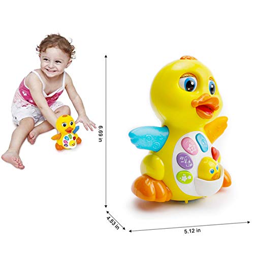 EARSOON Dancing Walking Electric Duck Smart Toys mit Musik und LED-Licht Niedlicher Cartoon Gelbe Ente Kinder Interaktives Frühlernspielzeug für Geburtstagskinder Geschenk Junge & Mädchen - Image 7