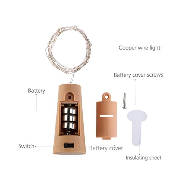 Lovenite 10 pack bottle cork lights 10 led wine bottle battery powered lights copper wire fairy string light for christmas halloween wedding birthday party diy home decor - image 4