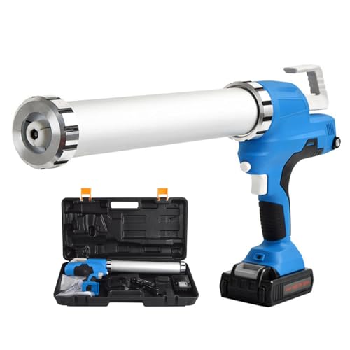 Kit de pistola de calafateo inalámbrica, pistola adhesiva eléctrica sin goteo con cargador LED y batería de 2.5 Ah, herramienta de cartucho giratorio para tubos selladores