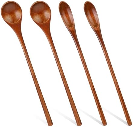 6/12pcs Mini Wooden Spoons With Short Handles - * Ice Cream, Coffee, Desserts & Seasonings - Durable Solid Wood Kitchen Utensils