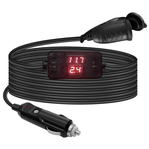 RGBer® Zigarettenanzünder 12 Volt Verlängerung Kabel,Zigarettenanzünder Verlängerung mit Batteriewächter 12v für Auto Kühlbox geeignet|