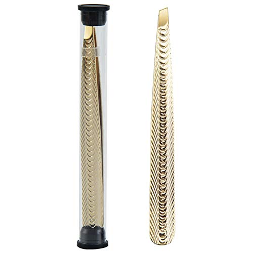Myhoomowe - Herramientas para cejas de acero inoxidable, depilación de cejas, pinza para cejas, pinza para cejas, pinza para cejas, color dorado